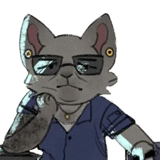 😒 69f51767 cat, anthropomorphic, glasses, jewelry, character telegram sticker