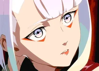 😶 f5c4f952 Anime, Gadis, Mata, Rambut Putih, Serius, Potret whatsapp sticker