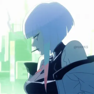 🚬 4dc36666 Lucy Cyberpunk: Edgerunners 赛博朋克, 动漫, 女孩, 露西, 边缘行者 telegram sticker