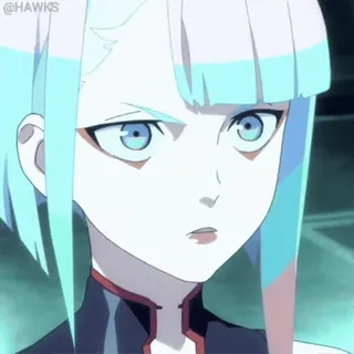 😠 de591e0e Lucyna Kushinada Cyberpunk: Edgerunners 动漫, 赛博朋克, 露西, 边缘行者 telegram sticker