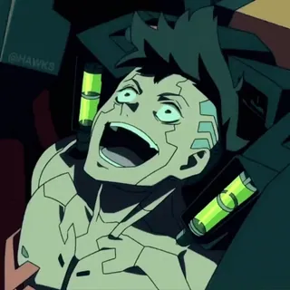 😂 e4a6958b David Martinez Cyberpunk: Edgerunners 赛博朋克, 动漫, 边缘行者, 大卫, 马丁内斯 telegram sticker