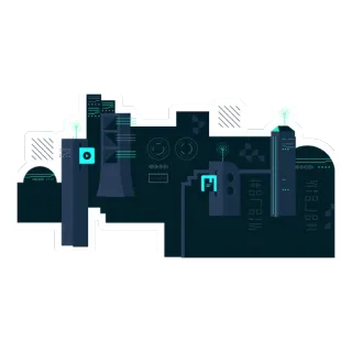 🌆 23adab14 ville, abstrait, futuriste, urbain, métropole, design, moderne telegram sticker