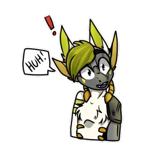 😕 72779253 HUH! 퍼리, 만화, 동물, 감탄, 놀람, 혼란 telegram sticker