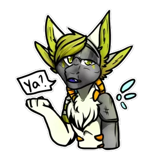 😒 f33db574 Ya? 퍼리, 수인, 만화, 스티커, 동물, 질문 telegram sticker