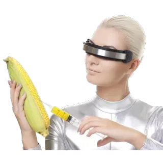 Cyber Woman with Corn @SimonM6420 telegram stickers