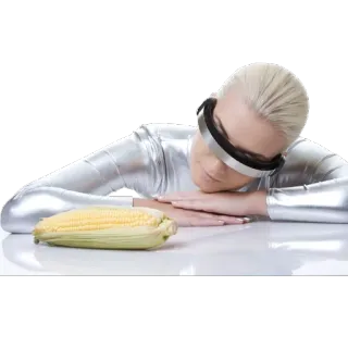 Cyber Woman with Corn @SimonM6420 telegram stickers