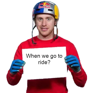 👋 9c6e6400 When we go to ride? 红牛, 运动员, 单板滑雪, 滑雪 telegram sticker