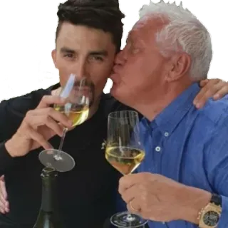 👨‍❤️‍💋‍👨 c5f5a99a 葡萄酒, 男人, 亲吻, 友谊, 庆祝 telegram sticker