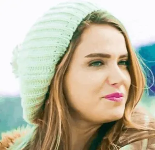 🍹 2f08294e mulher, retrato, gorro, modelo, pessoa, feminino whatsapp sticker