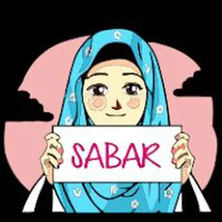 🥰 0e0f2f40 SABAR hijab, muslimah, wanita, kesabaran, sabar telegram sticker