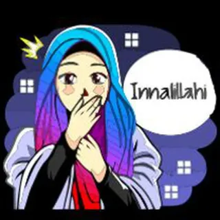 😭 17c9f9c8 Innalillahi islam, hijab, wanita, muslim, ekspresi, innalillahi telegram sticker