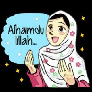 😊 890b0e3f Alhamdulillah... Islam, Muslim, Hijab, Religi, Syukur telegram sticker