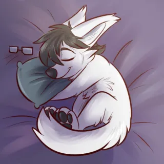😴 1ee78975 睡眠, 犬, 狼, 枕, 漫画, 可愛い, 眼鏡 telegram sticker
