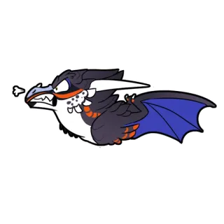 😡 df9b0bd7 卡通, 龙, 生气, 飞行, 怪物, 幻想 telegram sticker