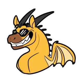 😎 f0ac0439 龙, 卡通, 太阳镜, 动物, 幻想, 生物 telegram sticker