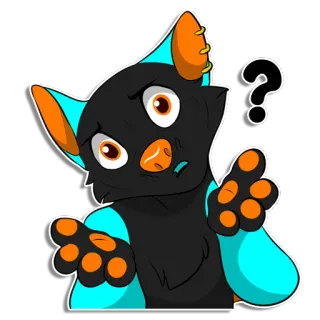 🤓 208e2654 kucing, bingung, pertanyaan, antropomorfik, furry, hewan, kartun, ilustrasi telegram sticker