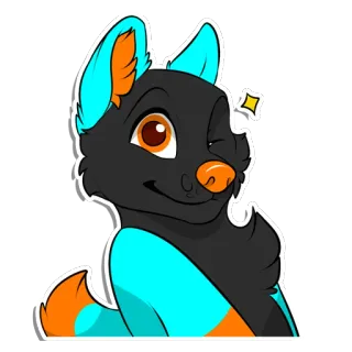 😉 b1308391 anjing, hewan, kartun, peliharaan, mengedipkan mata, berkilau, berbulu, lucu telegram sticker