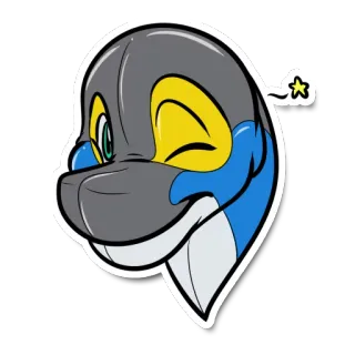 😏 2399d4cb animale, adesivo, cartone animato, delfino, carino, amichevole telegram sticker
