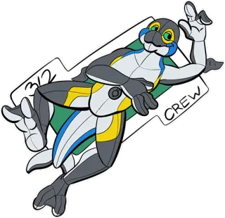 🤟 b1a105dc 312 CREW foca, cartone animato, gruppo, animale, mascotte telegram sticker