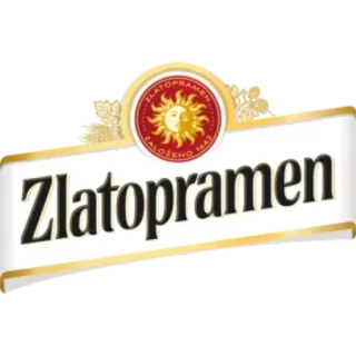 🍺 100780ec Zlatopramen bier, drank, alcohol, logo, goud telegram sticker