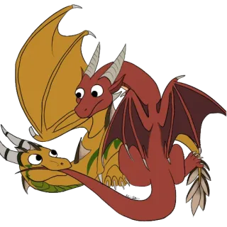 🤨 08ca3895 มังกร, แฟนตาซี, สัตว์, การ์ตูน, สัตว์ในตำนาน, ภาพประกอบ whatsapp sticker