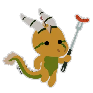 🌭 ccca3ed8 มังกร, ไส้กรอก, เตา, อาหาร, น่ารัก, การ์ตูน, สติกเกอร์, สัตว์ whatsapp sticker