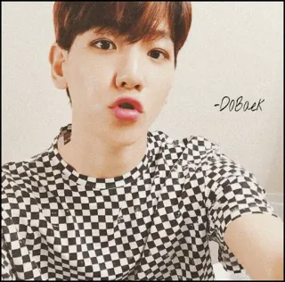 🌪 2b247fe6 DOBaek kpop, 肖像, 歌手, 男人, 风格 whatsapp sticker