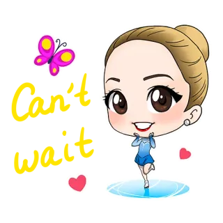 🙀 967a2248 Pattinaggio artistico, carino, cartone animato, farfalla, cuore telegram sticker