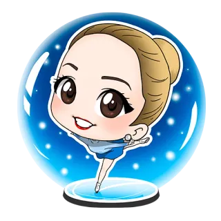 😝 ad9b0591 Adesivo, Cartone animato, Pattinaggio artistico, Anime telegram sticker