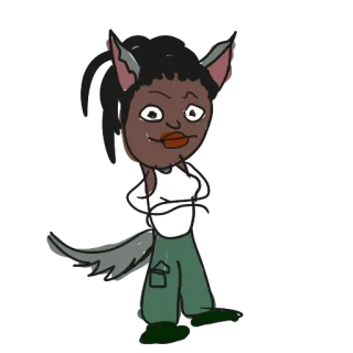 🧛‍♂️ 8cfdc64c antropomórfico, dibujo animado, personaje, furry, hombre lobo, chica, orejas de animal, híbrido telegram sticker