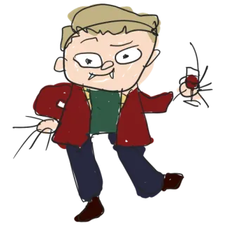 🧛‍♂️ ed95bca4 dibujos animados, personaje, dibujo, rubio, ilustración, pose telegram sticker