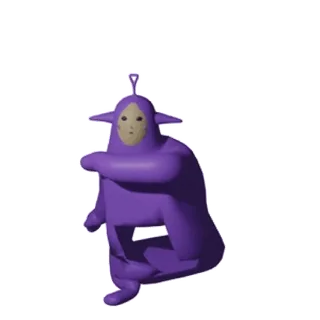 🕺 12bb8649 Tinky Winky Teletubbies Teletubbies, Tinky Winky, purple, creepy whatsapp sticker