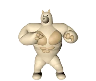 🕺 35e05710 bear, muscle, cartoon, funny, animal, mascot whatsapp sticker