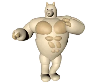 🕺 41bdddf6 cartoon, bear, muscle, anthropomorphic whatsapp sticker