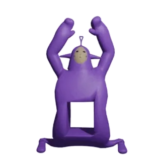 🕺 9c42d253 Teletubby, Tinky Winky, purple, cartoon character, tv show whatsapp sticker