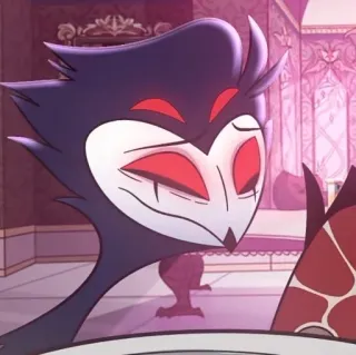 🌠 5f950021 Stolas Helluva Boss kartun, iblis, burung hantu, Helluva Boss, Stolas telegram sticker