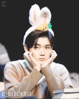 ✨ 1b0e67e4 WINTER YOU MY RABBIT kpop, ไอดอล, กระต่าย, น่ารัก, ฤดูหนาว, แครอท, หู, คน telegram sticker