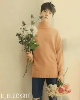 ✨ 33e66f92 D_BLACKRIN ดอกไม้, ภาพเหมือน, คน, เสื้อสเวตเตอร์, เสื้อผ้า, แฟชั่น telegram sticker