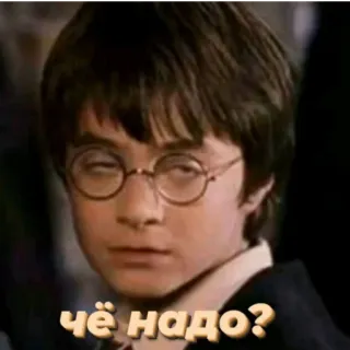 🧐 eb6bb3c1 Harry Potter чё надо? harry potter, russian, meme, movie, wizard telegram sticker