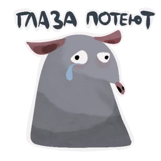 😿 cbaa214b ГЛАЗА ПОТЕЮТ tikus, menangis, sedih, air mata, binatang, kartun, rusia, teks telegram sticker