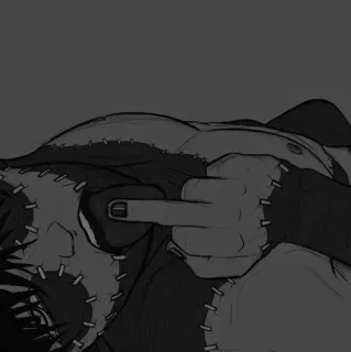 🌑 b7dea941 Dabi My Hero Academia dabi, my hero academia, doigt d'honneur, animé, vilain telegram sticker