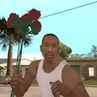 🌟 e64c575d CJ Grand Theft Auto grand theft auto, gta, cj, bloemen, videogame, san andreas telegram sticker