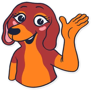 👋 955abf03 狗, 卡通, 友好的, 动物 telegram sticker