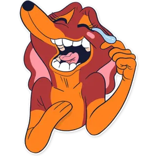 😂 ac81597c 笑, 卡通, 哭, 狗, 动物 telegram sticker