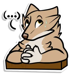😅 43439b63 (...) binatang, anjing, kartun, berbulu, keringat, malu, gugup telegram sticker