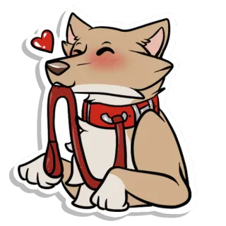 🐕 6b823d60 anjing, tali, hewan, hati, lucu, hewan peliharaan telegram sticker