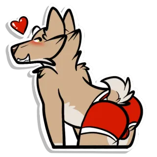 🍑 703abead anjing, kartun, hewan, berbulu, hati telegram sticker