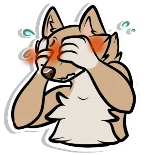 😳 9a25fd45 anjing, malu, stiker, merah, berbulu telegram sticker