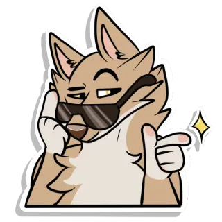 😎 a2195a15 anjing, hewan, kacamata hitam, keren, gestur telegram sticker
