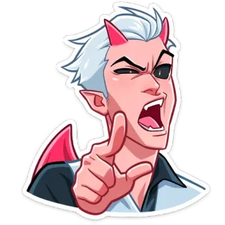 😡 10b70737 diabo, demônio, raiva, apontando, desenho animado, monstro, mal telegram sticker